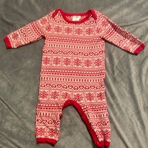 Max studio baby hearts and snowflakes sweater onesie